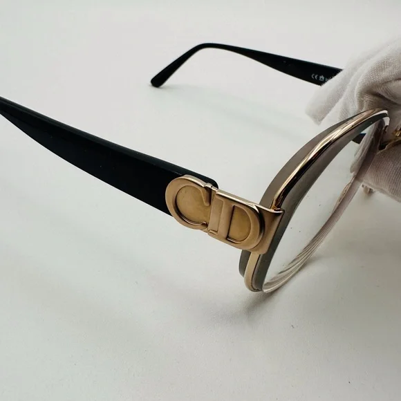 Christian Dior Gold and Black Glasses